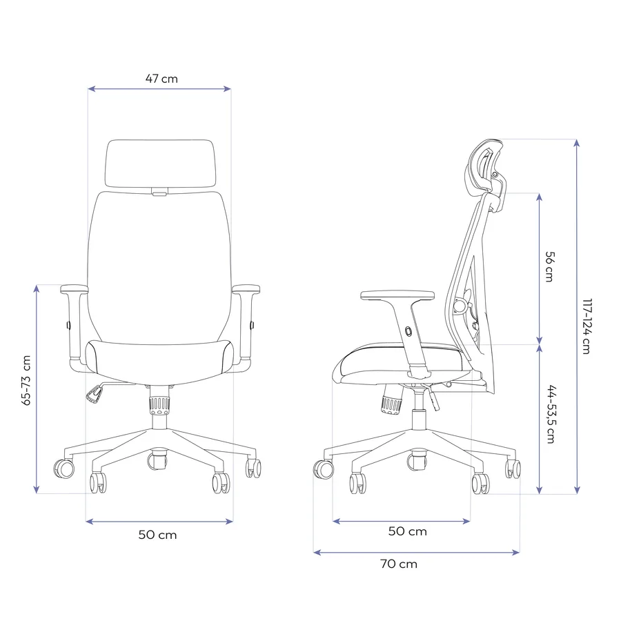 Dimensões Cadeira Ergonômica Elements Albari