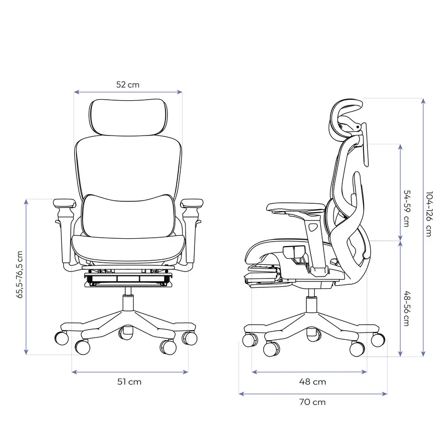 Dimensões Cadeira Ergonômica Elements Aniara