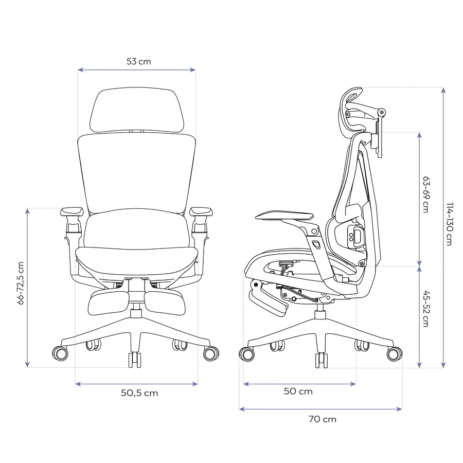 Dimensões Cadeira Ergonômica de Massagem Elements Calaena