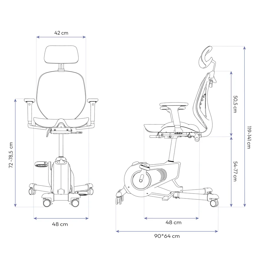 Dimensões Cadeira Ergonômica Elements Egea