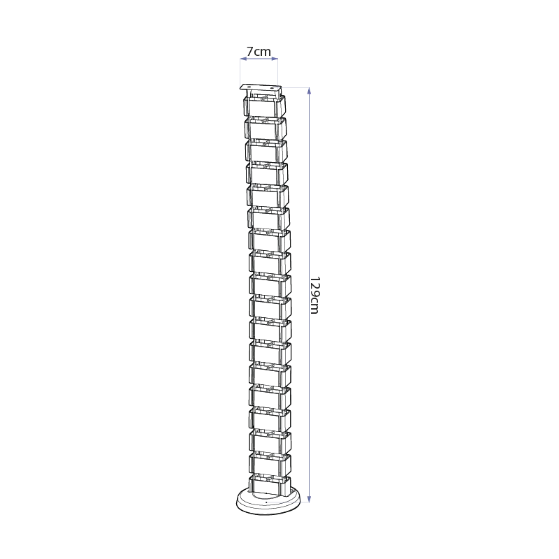 Dimensões Organizador de Cabos Vertebra - Spine Cable